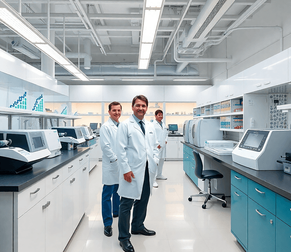 A researcher at work in a laboratory